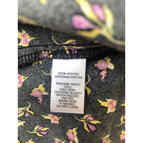 LOFT Violet Floral Print Cold Shoulder Top - Picture 4 of 4